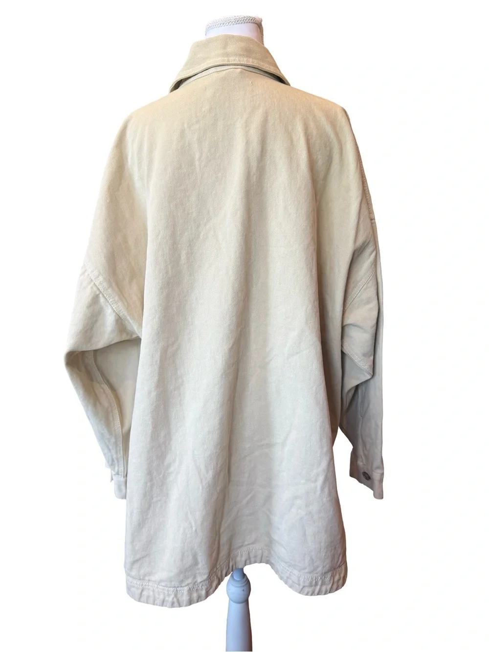 Free People We The Free Oversized Beige Cotton Utility Jacket Size Small